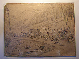 рисунок Колодяжного.атака партизан.1942г.
